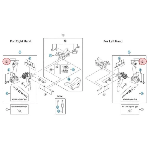 Capot Frontal Manette Shimano Tiagra ST-4600